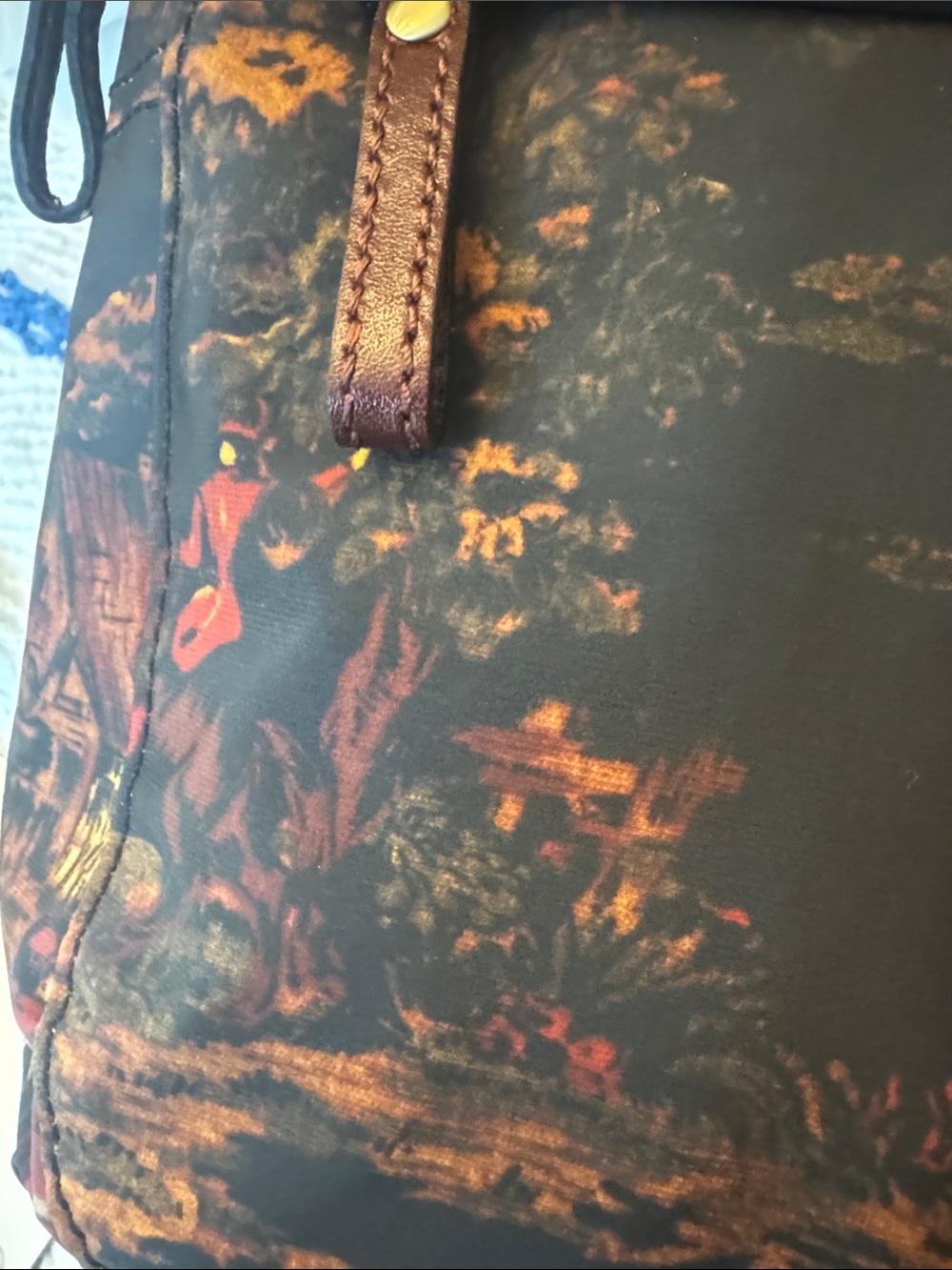 Patricia Nash Karina Countyside Print Patina Backpack w/ Tan Leather Trim NWT - Picture 6 of 6